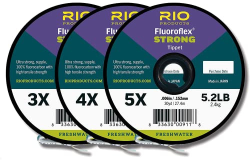 RIO Products Fly Fishing FLUOROFLEX Strong Tippet 3-Pack 4X-6X