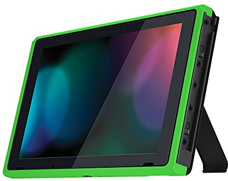 eXtremeRate Vorderseite Rahmen Case für Nintendo Switch Konsole,Ersatz Gehäuse Hülle Vorderer Rahmen mit Lautstärketasten Power-Knöpf für NS Switch Konsole-Grün