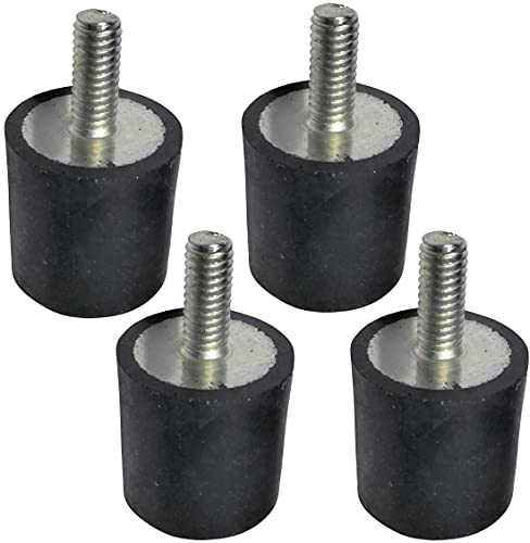 AERZETIX - C48854 - Satz von 4 - Gummipuffer rundfüße schwingungsdämpfer Isolierung - Gewinde M4 - Ø15mm H:15mm - shorehärte 40 ± 5 - aus Gummi und Stahl - belastung 241N