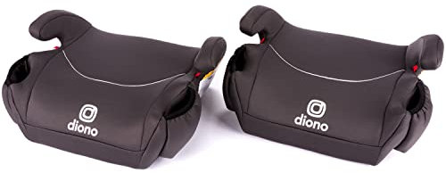Diono Solana, No Latch, Pack of 2 Backless Booster Car Seats, Lightweight, Machine Washable Covers, Cup Holders, Black