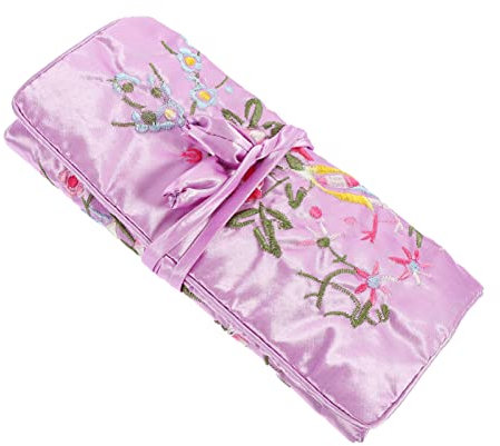Cabilock Rollen Schmuck Rolltasche Schmuckverpackungen Aus Zusammenklappbarer Schmuckhalter Reise-schmuck-seidentuch Tote-einsatz-organizer Faltbar Satin- Wickeltasche Reisen Beutel
