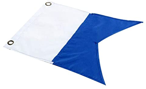 pistro Bateau de plongée en polyester avec drapeau alpha, 30 x 35 cm, blanc et bleu, accessoires de plongée