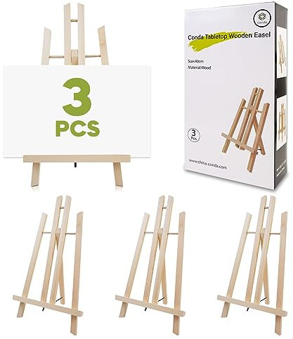 CONDA 3 Pack 16 Tischplatte Display Staffelei, Portable A-Frame Stativ Display Staffelei für Malerei Partei & Displaying Leinwände, Fotos, Display Stativ Halter Stand für Studenten Kinder Anfänger