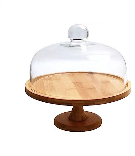CLoxks Alzata per Torte Creativo High Foot Cake Rack, Vassoio for Esposizione di Pane e Dessert Store Timeout Vassoio di Prova for Frutta con Coperchio in Vetro Alzata per Dolci (Size : 11inch)