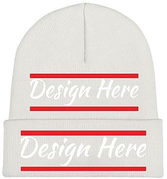 Wintermütze, Beanie, mit eigenem Bild, Text, Logo, Unisex, Schwarz, weiß, Einheitsgröße