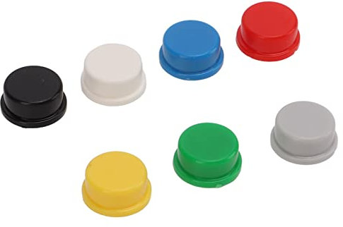 350 Piezas Tapas de Interruptor de Botón Pulsador, Tapas de Interruptor de Botón Táctil Tapas de Interruptor Táctil de Luz Teclado Tapa de Teclado Redonda 7 Colores para Placa de
