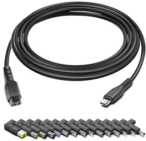 TAIFU USB C to DC Adapter Plugs Convert Cable to Universal Laptop Charger Connector for Dell HP Gateway Lenovo Acer ASUS Samsung Toshiba MSI IBM Sony LG Fujitsu Chromebook Speaker TV Monitor Soundbar