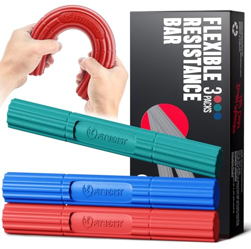 FitBeast Motståndsstång - Förbättra Greppstyrka och Handflexibilitet, Träningsstång för Tennisarmbåge, Golfarmbåge och Rehabiliteringsträning