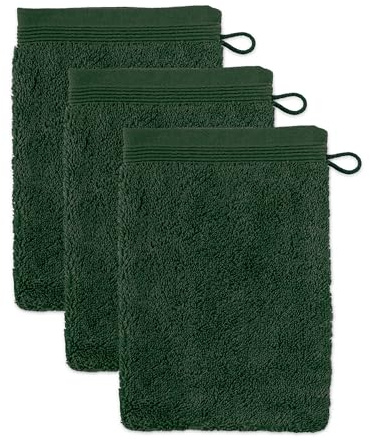 Möve Superwuschel - Set di 3 guanti da bagno in 100% cotone, 15 x 20 cm
