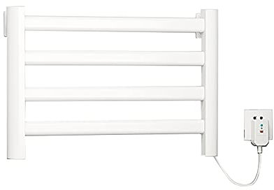 BHCCYS Scaldasalviette Elettrico Piccolo Scaldasalviette a Parete Portasciugamani Elettrico Intelligente a Bassa Potenza da 80 W Scaldasalviette in Alluminio Scaldasalviette a 4 Barre