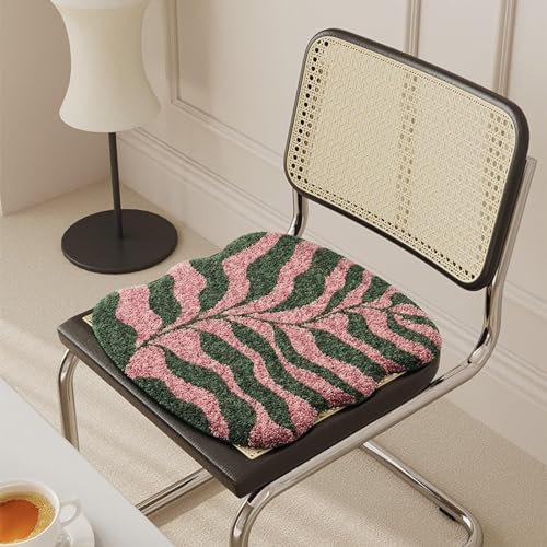 Unregelmäßiges Stuhlkissen aus Schaffell, luxuriöses, weiches Kunstfell-Sitzkissen, für Küche, Esszimmer, mit rutschfester Unterseite, Grün, 50,8 x 50,8 cm