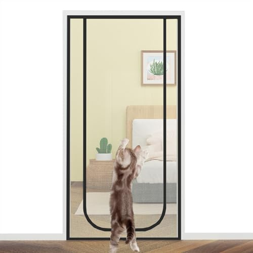 Zanzariera per porta per tenere lontani gli insetti, dimensioni personalizzate, zanzariera per gatti con cerniera, zanzariera rimovibile in rete di poliestere per finestra del soggiorno (larghezza x