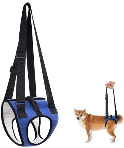 LONGHAO Stützgeschirr für behinderte Hunde, Heben und Hinterbeine – verstellbar für ältere und verletzte Hunde, 15 kg (Blau)