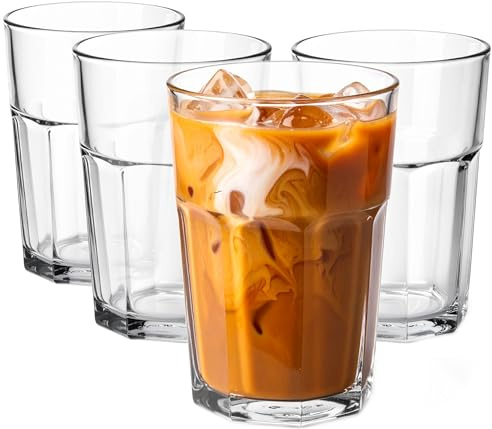 Glasmark KROSNO 1992 Gläser-Set 4-teilig Trinkgläser Wassergläser Eiskaffeegläser Saftgläser Spülmaschinenfest 4x320 ml