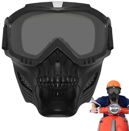 Motorradbrille mit abnehmbarer Gesichtsmaske, abnehmbare, beschlagfeste, warme Schutzbrille, beschlagfreie warme Schutzbrille, Airsoft-Schutzbrille, Maske, Dirtbike, ATV, Motocross-Brille für Herren,