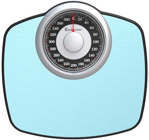 Adamson A25 Scales for Body Weight - Up to 400 LB - 5.3 Dial on 12.4 x 10.2 Platform - Anti-Skid Rubber Surface - High Precision Bathroom Scale Analog - Durable with 20-Year Assurance