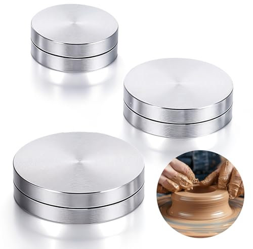 3 Stück Keramik Trimmspinner,Trimmstabilisator Aluminiumlegierung,Mini Töpferscheibe Zubehör zum Drehen und Trimmen Keramik und Ton,Töpferei,Tischkreisel Glas für zu Hause-30 mm/38 mm/45 mm