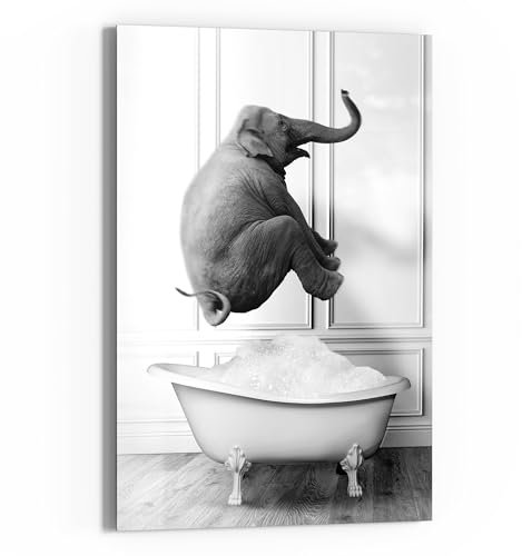 DEQORI Glasbild Echtglas | Motiv Schwereloses Bad | vertikal einteilig 40x60 cm | schöne Dekoration | Wandbild für Wohnzimmer, Schlafzimmer, Flur & Küche | moderne Wanddeko