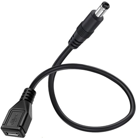 HUHANGGod DC Male To Micro Female Cable 0.2meter | 3A DC 5.5mm x 2.5mm Male to Micro USB 5pin Female DC Power Supply Extension Adapter Cable