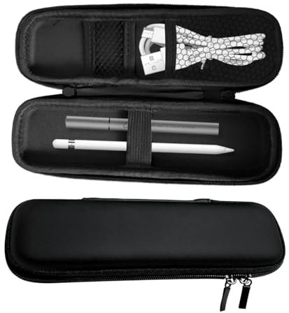 Diffaxy Litet pennfodral, pennskrin i hårt skal, vattentätt pennfodral med fack, organisatör sminkväska för pojkar och flickor, brevpapper och kontorsmaterial, svart, svart, 20 x 6.5 x 3cm