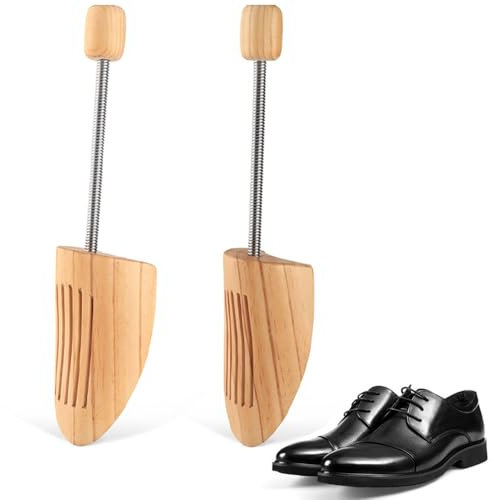 katmerio Tenditore per scarpe per uomo e donna, in legno, extra forte, estensore per scarpe come piega e protezione antipiega, traspirante, adatto anche per stivali o scarpe da ginnastica, marrone, L