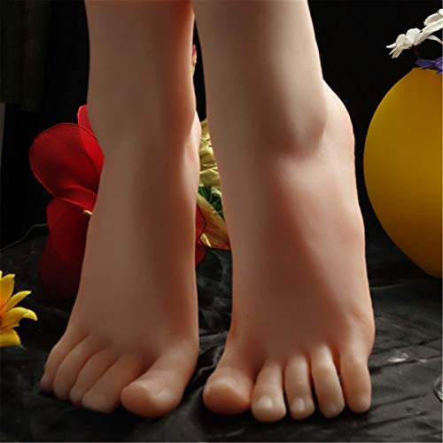 Silikon-Mannequin, Silikonfüße oder -hände, Silikon-Mannequinfuß, 1 Paar lebensgroße Silikonfüße 37# Fuß-Mannequin 22 cm Schöne Damenschuhe Socken Schmuck Display Requisiten Fußmodell