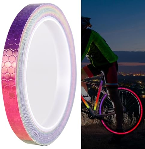 Reflective Tape, Reflective Stickers,Neon Reflector Strips,Fluorescent Reflector Strips Waterproof Self Adhesive Reflective Tap,Security Reflective Tape for Vehicles Bikes Helmets(8M) (Coloured)