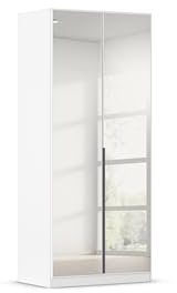 Rauch Möbel Alabama, Kleiderschrank, Farbe Weiß, Breite 91 cm | Schrank, 2-türig, mit Spiegel, Zubehör Basic, für Schlafzimmer, Kinderzimmer, Homeoffice, Gästezimmer, Garderobe, Flur