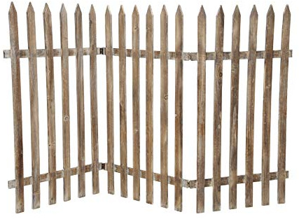 dekorativer Holz-Zaun Jägerzaun 3 Zaunelemente a 50 cm zum klappen 90 cm hoch braun Vintage in verschiedenen Mengen (3)