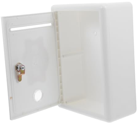 Uonlytech Boîte à Suggestions Murale Grosse Taille Verrouillable Étanche en Métal Blanc pour Collecte de Dons et Stockage Sécurisé, Adaptée Environnements Résidentiels et Commerciaux