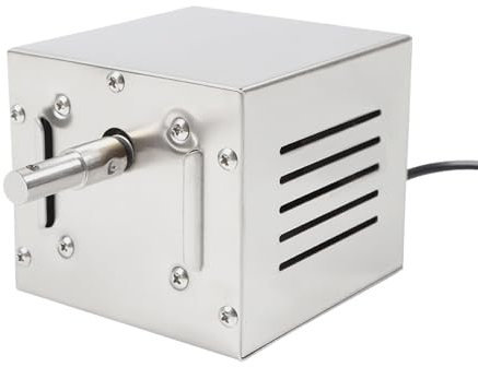 Malkoaswe Moteur professionnel 220 V 25 W pour tournebroche | Moteur rotatif pour rôtissoire pour rôtis à brochettes et kebab et cochon de lait | Moteur à brochettes argenté