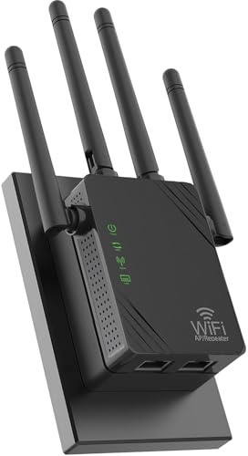 AILKIN Dual-Band WiFi-Verstärker, 5 GHz/2,4 GHz, WiFi-Verstärker, WLAN-Signalverstärker, deckt 12880 Sq.ft ab, unterstützt 105 Geräte, drahtloser Signalverstärker für Zuhause