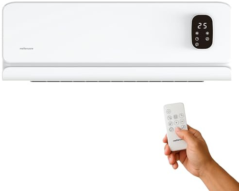 Mellerware – Riscaldatore da parete a basso consumo Homy Wall | Ceramica | 2000 W | Timer | 2 Livelli Temp | Display LED | Telecomando | Protezione surriscaldamento