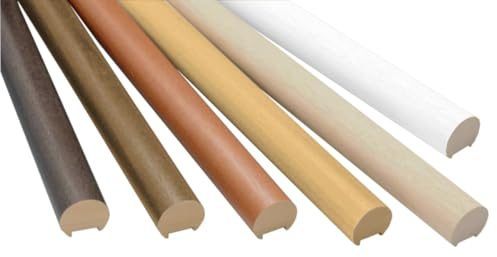 Corrimano per scale in legno tondo fresato Ayous, diametro 50 mm, vari colori e lunghezza. (Noce scuro, 1500 mm)