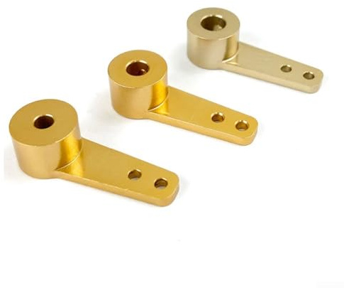 Comgooldool 3.1mm 4.1mm 5.1mm Single Steering Rudder Tiller Arm for RC Model Car and Boat, Aluminum Alloy, Gold(3.1mm)