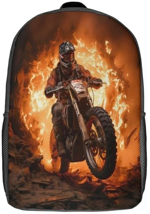 kaiyun Motorrad Rider Rucksäcke Für ErwachsenerAbenteuer- und Actionszene Jugendschultaschen Modeaccessoires Kinderrucksäcke Schultaschen 17inch