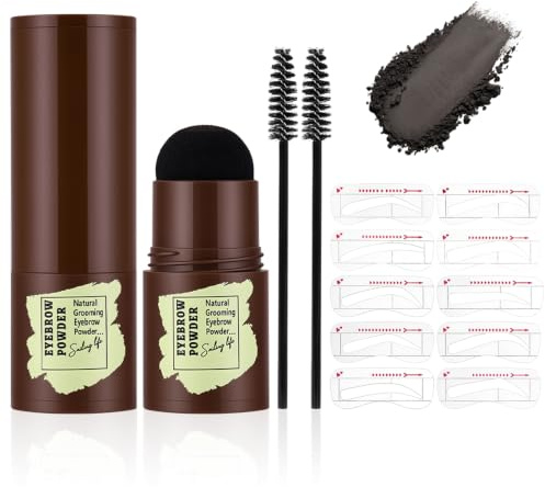 LOPHE Plantilla Cejas, Kit De Sello De Cejas con Brocha, Negro