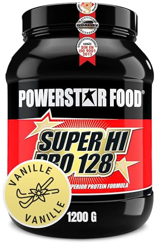 Powerstar SUPER HI PRO 128 Eiweißpulver Vanilla 1200 g - 80% Protein i.Tr.