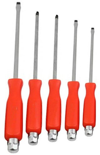 5PC Heavy Duty Mechanics Engineer Screwdriver Set HEX Bolt Fitting Flat Phillips