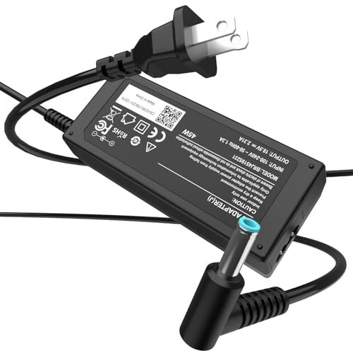 45W Charger Compatible with HP Laptop Charger - 19.5V 2.31A Charger Smart Blue Tip Compatible with HP Stream 11 13 14, Pavilion x360 11 13 15 17, Envy, ProBook, EliteBook, Spectre, Notebook 14 15
