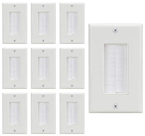 Placca da parete HDMI, Ethernet Cat6, cavo coassiale di tipo F, HDTV 10pack Single Brush-10pack