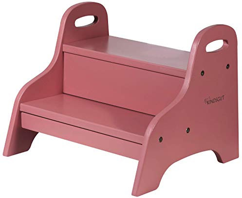 Kindsgut Holztritt, Tritt-Hocker mit 2 Stufen ideal für Kinder, dezente Farben und hochwertige Qualität, Altrosa