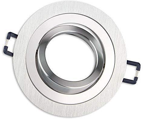 6x Einbaustrahler Rahmen Set rund super flach - Einbaurahmen schwenkbar für GU10 MR16 Leuchtmittel - Ø75-85mm Bohrloch Einbau-Spot Strahler Einbauleuchte