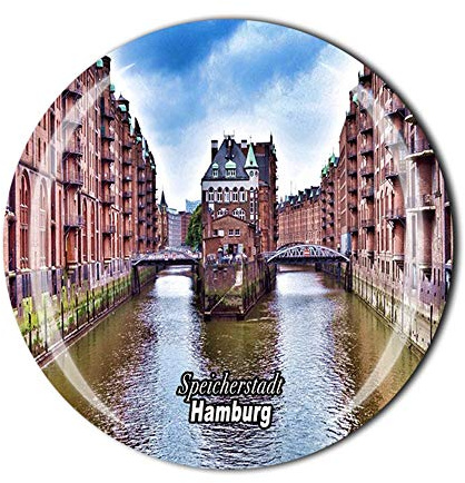 Speicherstadt Kühlschrankmagnet Hamburg Deutschland Souvenir Geschenk Kristall Magnetsticker