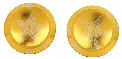 Cyrank 1 Paar Rennstangen-Endstopfen, Lenkerendkappe aus Aluminiumlegierung Lenkerendstopfen für Rennräder(Gold)