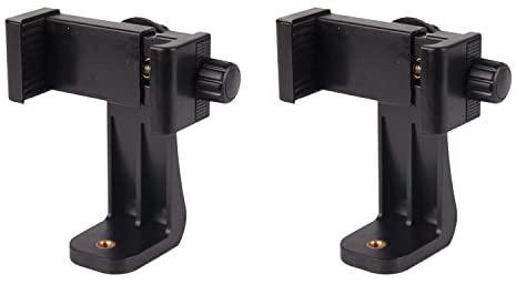 CAMBOFOTO Handyhalter für Stativ mit 360° Rotation für 5–8,4 cm, 2er | 2 Smartphonehalter für 5–8,4 cm, 1/4-Zoll-Gewinde, Hoch- und Querformat, sicherer Halt für Foto, Video und Vlogging