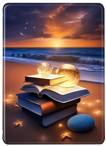 Hülle für Kindle Paperwhite 10. Generation 2018 6 Hülle Flip Leder Silikon Weich Schutzhülle, Auto Aufwachen oder Schlafen Magnetisch TPU Case, Gemalt Milchstraße Muster Hülle für Paperwhite 2018 (8)