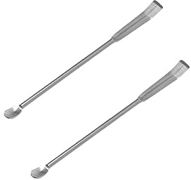 2 cucharas de reactivo de muestreo Micro Laboratorio, 100 mm – 250 mm acero inoxidable 304 2 en 1, espátula de mezcla de laboratorio de doble cabeza