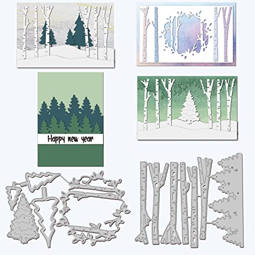 GLOBLELAND Weihnachtshintergrund-Stanzformen zum Herstellen von Kartendekorationen Wintermützen und Schals Blumen Schleifen Schneeflocken Stanzformen Schablonen für Scrapbooking Fotoalbum