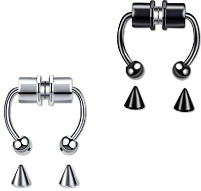 LuLiyLdJ Magnettrenner Nasenring Edelstahl Hufeisenring Künstlicher Wiederverwendbar